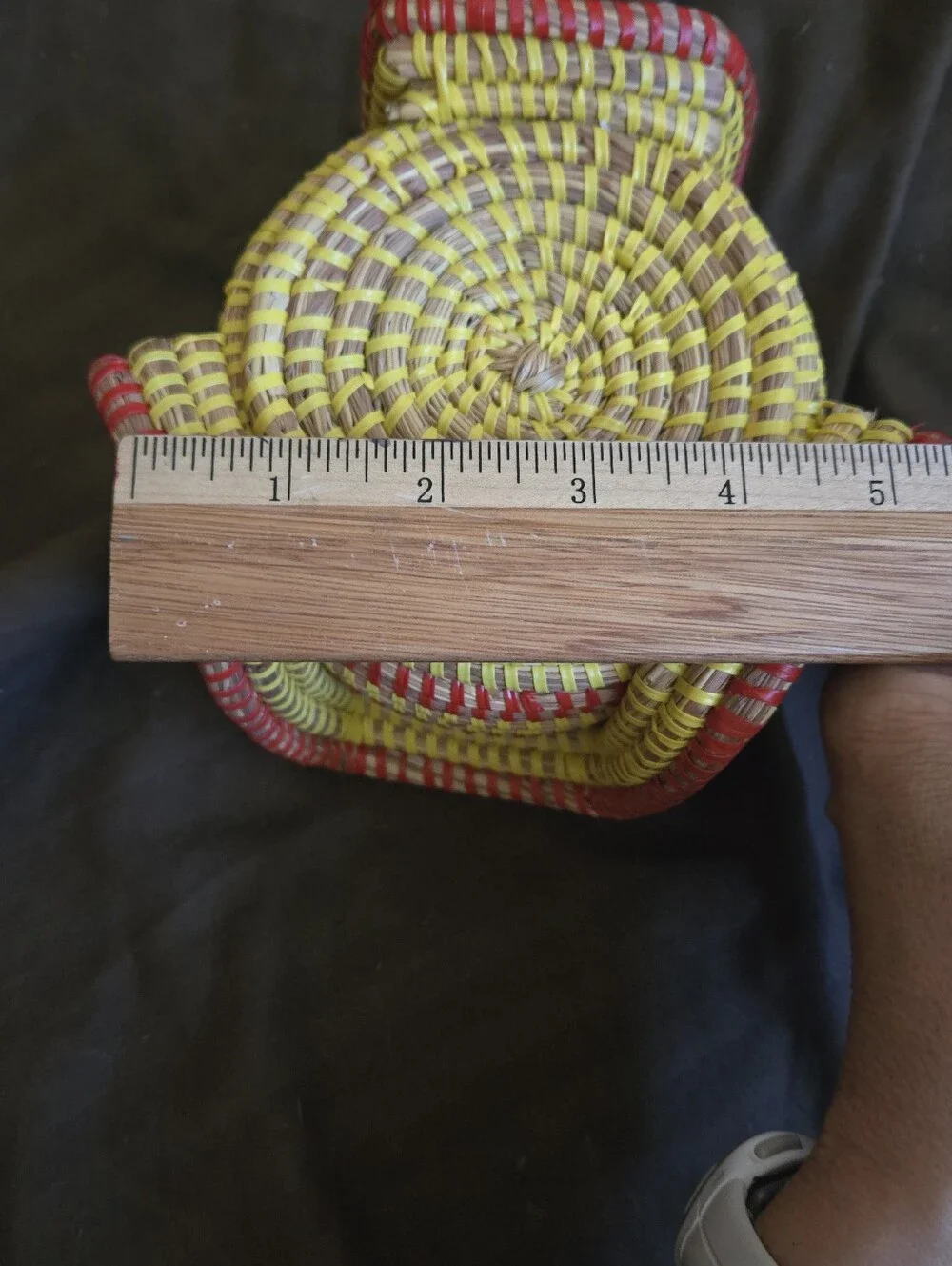 Handwoven Red and Yellow VINTAGE Bowl